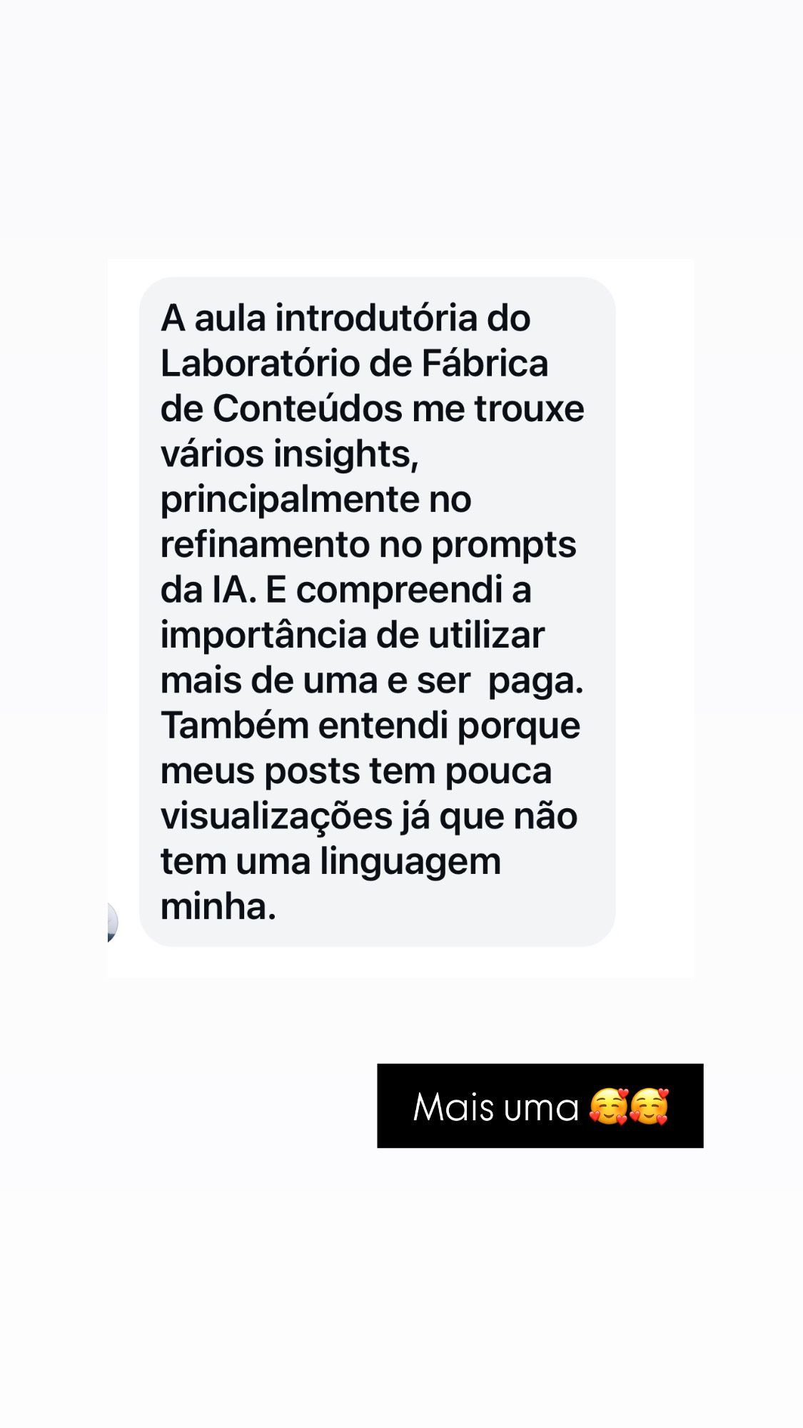 Depoimento de aluna 13