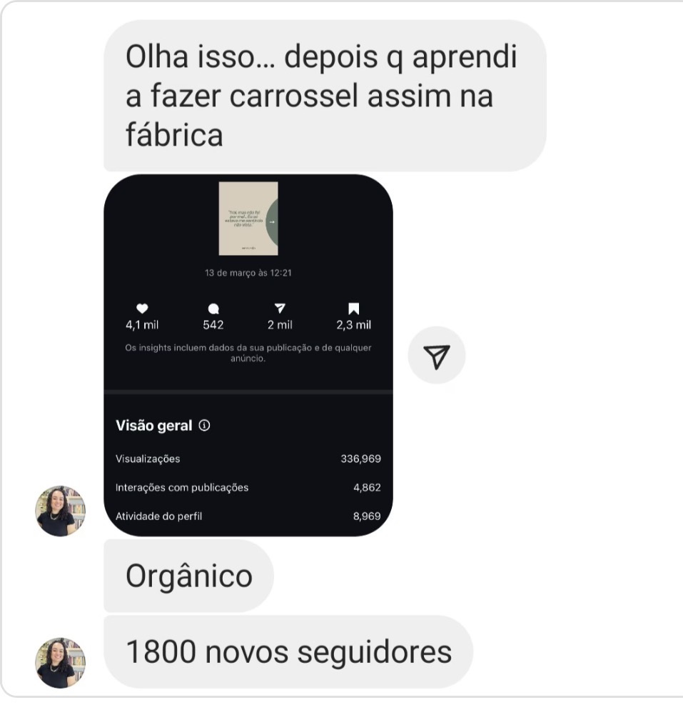 Depoimento de aluna do Fábrica