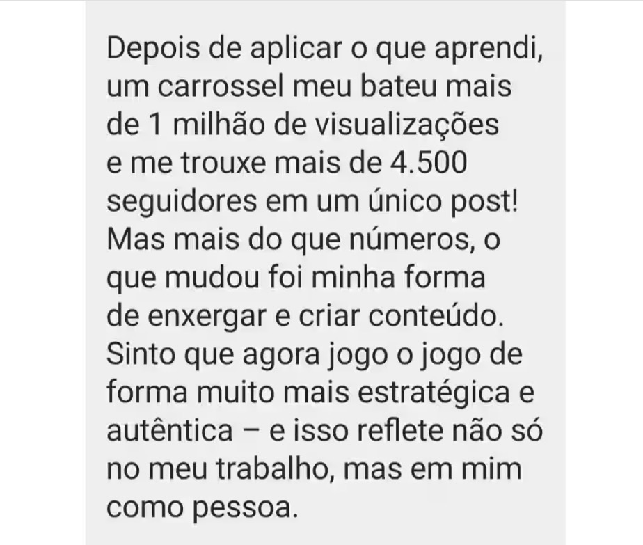 Depoimento de aluna do Fábrica